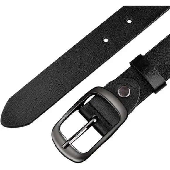 [2 Pack] Leather Belt Women - Womens Leather Belt with Pin - Picture 3 of 7